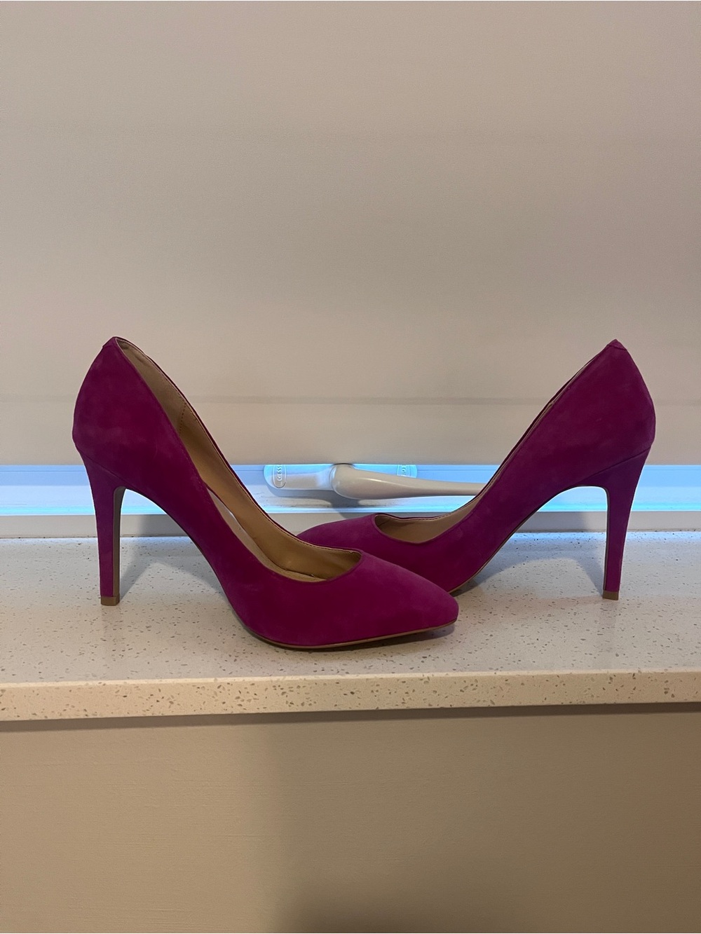 Jessica Simpson Magenta Suede Pointed-Toe Stiletto Pumps